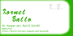 kornel ballo business card